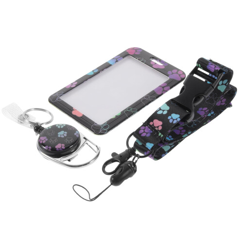 Polyester Plastic School Supplie ID Card Holder with String Anti-scratch Reel Nurse