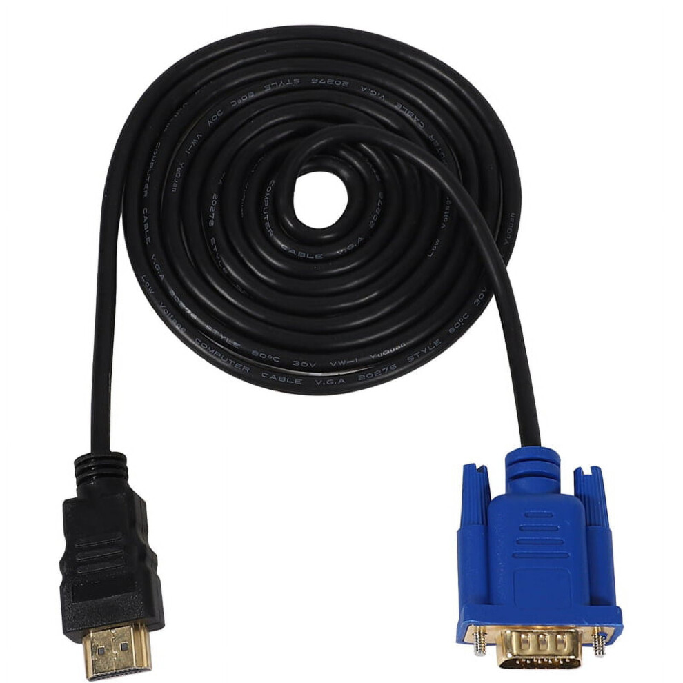 Hdtv Male To Vga Hd-15 Male 15Pin Adapter Cable 6Ft 1.8M 1080P Gold 9191629447244