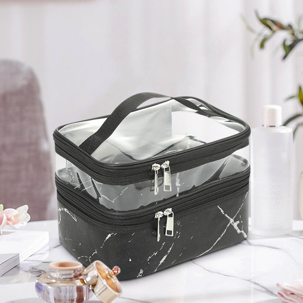 Double Layer Portable Portable Toiletries Storage Box Large Capacity Cosmetics Storage Bag