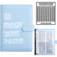Easygou 100 Envelope Money Saving Challenge Binder, Budget Book with Cash Envelopes for Office, Home, School