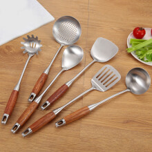 Vnanda Wok-Wender, Kochutensil aus Metall, kompatibel mit Gusseisenpfannen, Edelstahl-Grillpfannen, breiter, langer Holzgriff