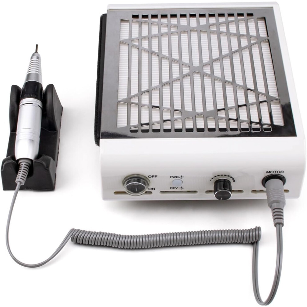 Professional Nail Dust Collector with 35000 RPM Electric Nail Drill, Powerful Suction, Rechargeable Filter