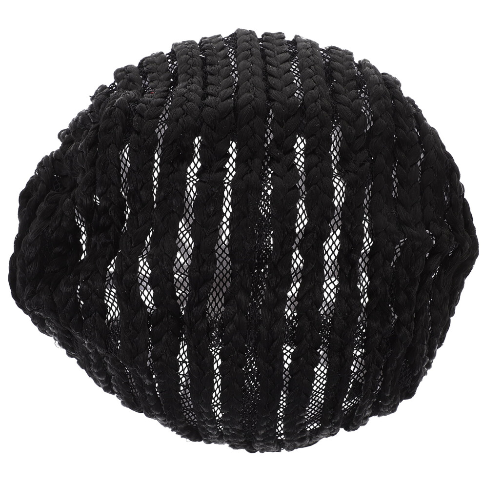 Unisex Black 1Pc Easier Sew Cornrow Braids Crochet Wig Caps Elastic Sew Dome Net Wig Caps For Making Braiding Wigs - Size L
