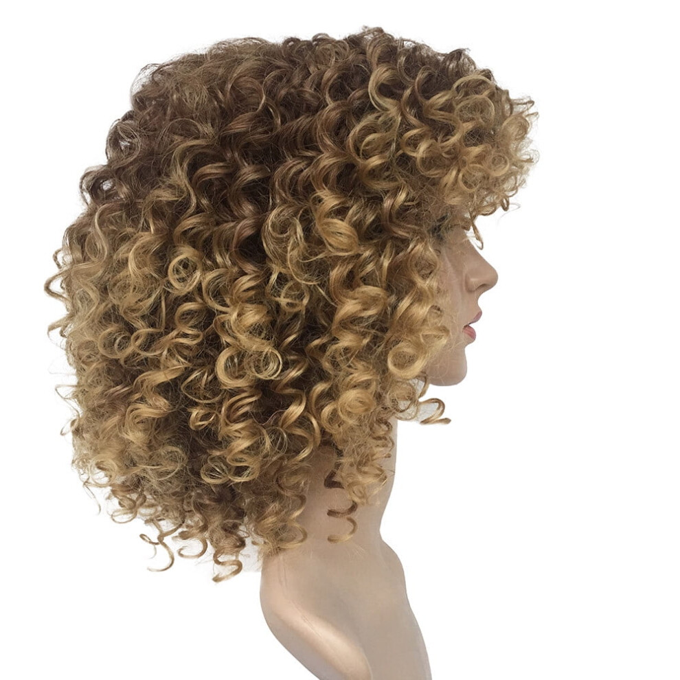 Unisex Black Synthetic Lace Wig ,Blonde Hair Synthetic Synthetic Short Hair Curly Hair Wigs For Women