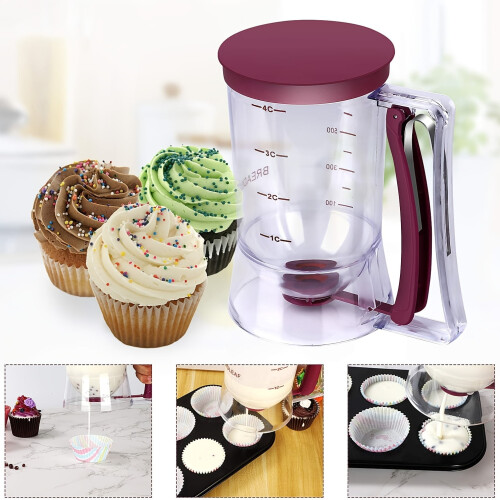 1pc Pancake Cupcake Batter Dispenser - Collapsible Separator for Perfect Baking 1