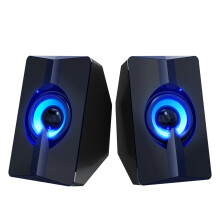 HALJEN Luidsprekers voor laptopcomputers, luide computerluidsprekers, kleurrijk, lichtgevend, USB 2.0, desktop, notebook, kleine stereo