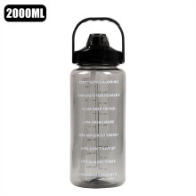 Grote waterfles van 2 liter, draagbare waterfles met plastic rietje, reisfles, sportbeker, fitnessbeker, voordelige grote beker, universele waterfles