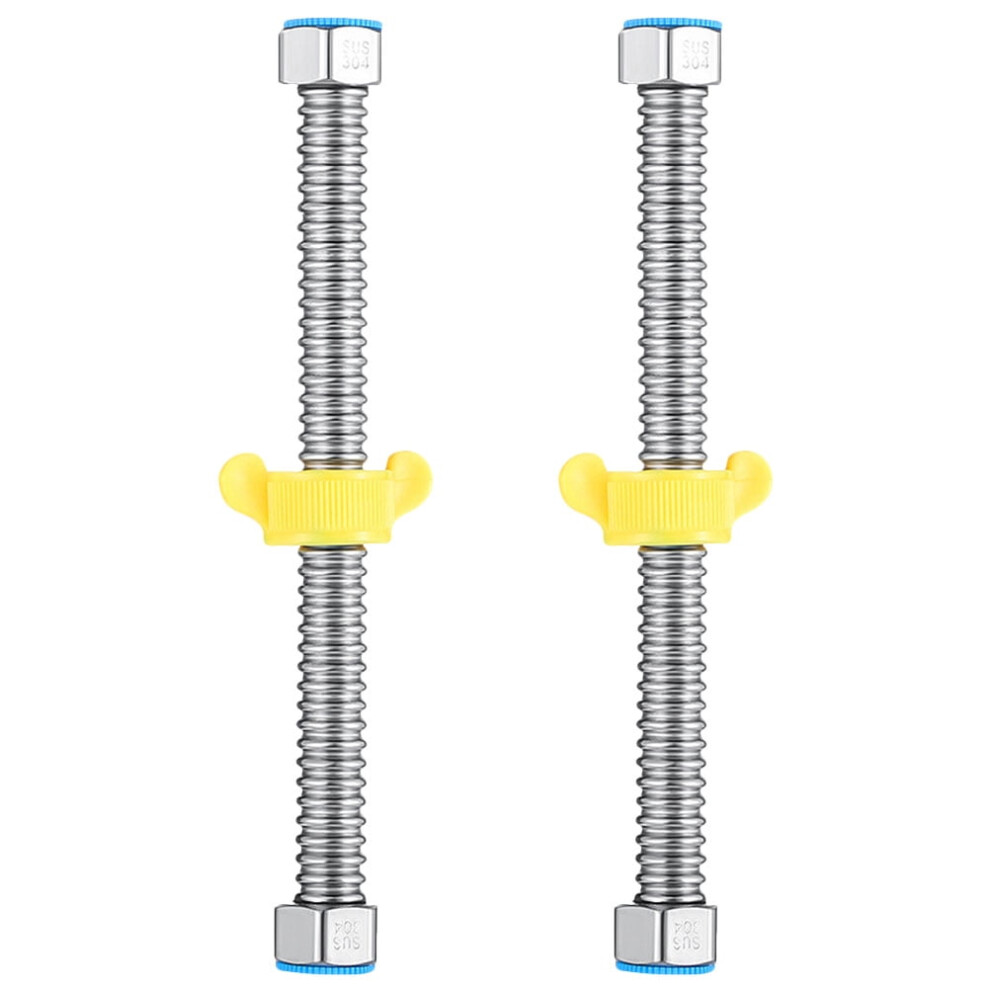 2Pcs Stainless Steel Water Heater Connector Flexible Hose 1/2" 40Cm 9557311206993