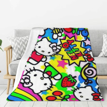 Flísová deka Hello Kitty Super měkká útulná přehozová deka, dětské ložní prádlo Vlastnosti - Super měkká 127 cm x 102 cm