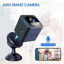SUSUchens Minikamera Højopløsnings Tovejs Intercom Bevægelsesdetektion Nattesyn Trådløs 1080P Smart IP-kamera til Hjemmet Sort