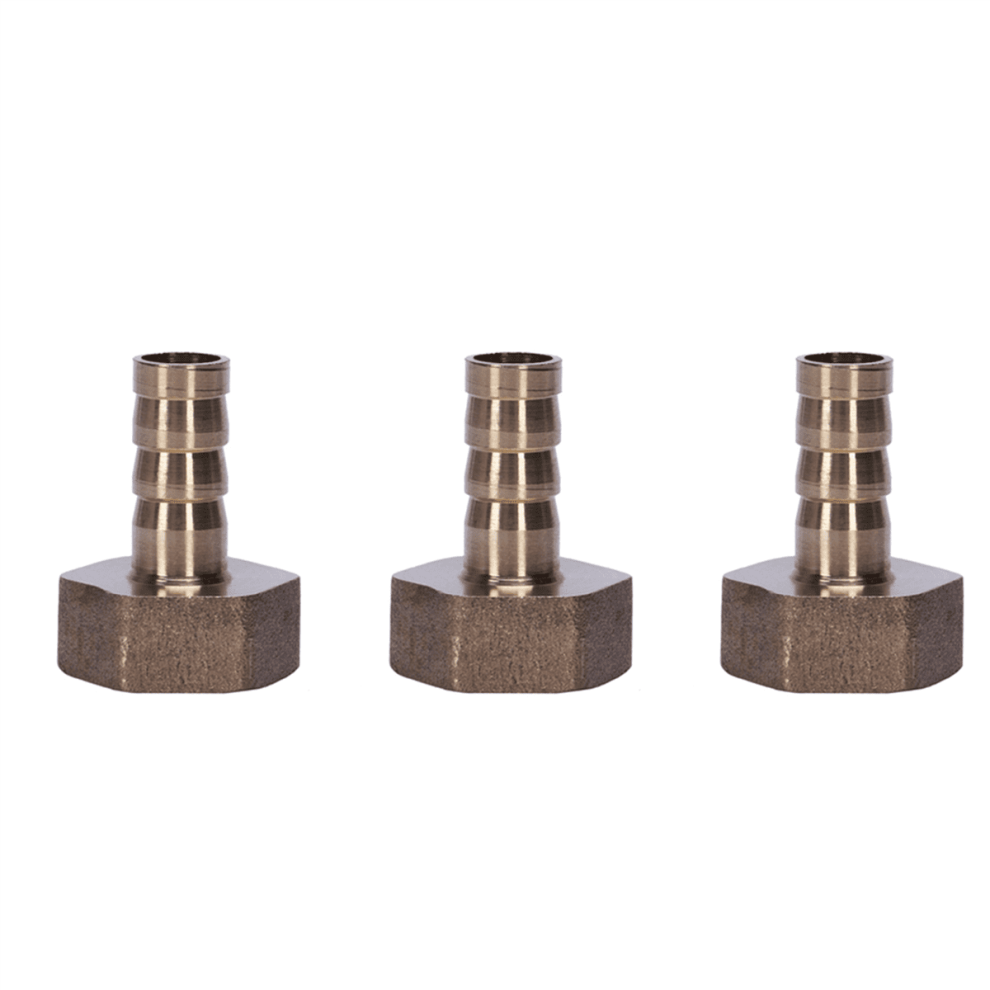 3X Gold Brass Fitting 10Mm Hose Barb 1/2 Inch Npt Female Thread Straight Connector 9191629560592