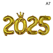 2025 ilmapalloa numeroilla, folioilmapalloja, juhlatarvikkeita, valmistujaisia, uudenvuoden tarvikkeita
