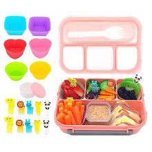 Hariumiu20 db-os szivárgásmentes bento uzsonnásdoboz-készlet 3-7 éves korig, 1,3 l, mosogatógépben mosható, BPA-mentes, újrafelhasználható
