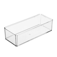 Clear Acrylic Storage Box with Lid, Rectangle Stackable Container for Cosmetics, Kitchen, Desktop & Pantry Organizer, Compatible with KKwercv