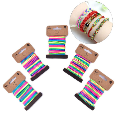 10M 2.5mm Multicolor Thread Cord Braided Bracelet String Knitting Yarn Rope 1