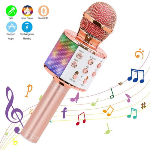 Wireless karaoke microphone Bluetooth speaker ROSE GOLD rose gold 2