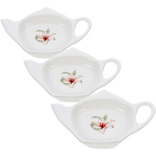 Ornament Bags 3 Pcs Tea Organizer for Cabinet Ceramic Teabag Tray Saucer Scented Dish Ceramics