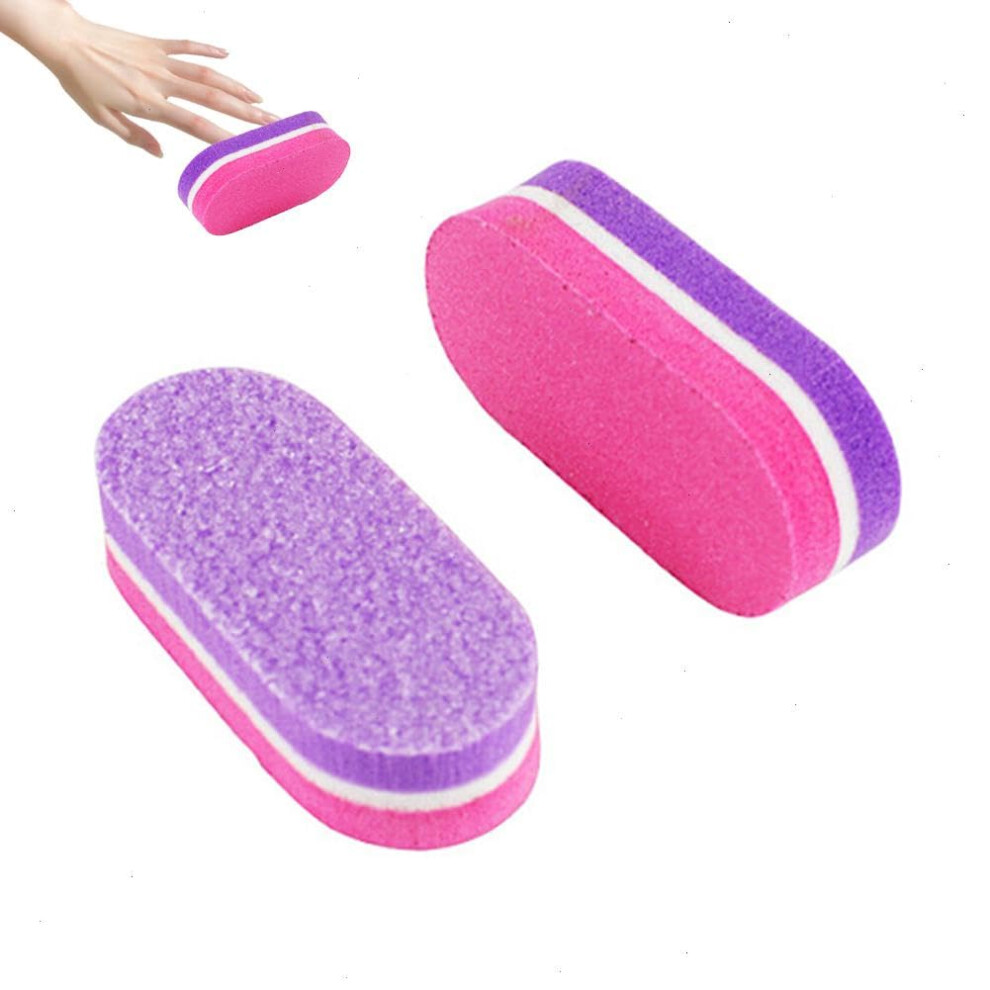 Nail Buffer Block 100/180 Grit DualSided for Acrylic and Natural Nails Pink Purple Compact Design