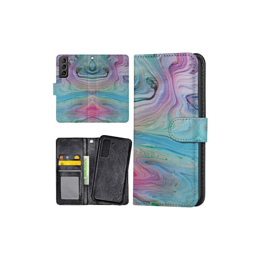 Compatible With Samsung Galaxy S21 - Wallet Case/Case Paint Pattern Multi Color 9191629705771