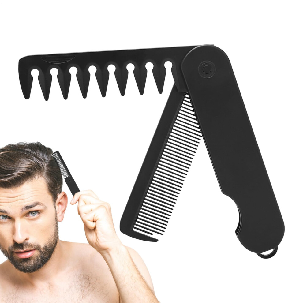 Unisex Folding Hair Comb For Men With Fine And Wide Teeth, Antistatic Pocket Beard And Hair Comb
