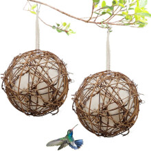 Ensemble de 2 nichoirs pour colibris, compatibles avec les troglodytes, les pinsons et les perroquets, support rechargeable pour matériaux de