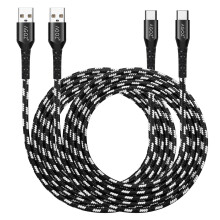 2-pack 1,8 m USB C-kabel SNABB Laddare Typ C-kabel kompatibel med LG Stylo6, Stylo5, Stylo4Plus, V60ThinQ, K51, K92
