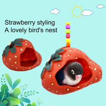 Nid d'oiseau Hesroicy, exquis, en forme de fraise, style dessin animé, hamac pour oiseau de compagnie, perroquet, maison pour oiseaux