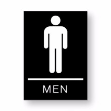 Men Bathroom Metal Sign Size: 8 x 12 Inch men's restroom business restaurant