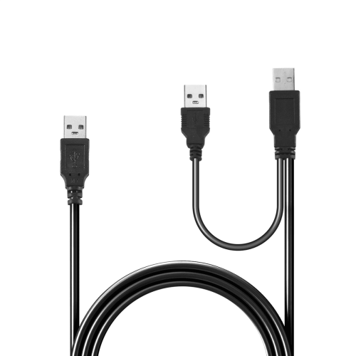 USB 2.0 Typ A Stecker auf Dual-Y-Splitterkabel, schwarz 1