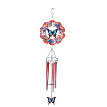 Carillon éolien papillon pour extérieur avec girouette 3D, cadeau pour femmes et hommes pour jardin ou terrasse.