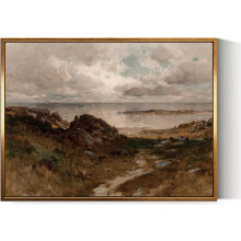 ASPORIC Vintage-Leinwandbild, rustikale Wiesenlandschaft mit Wildblumen, 20 x 25 cm, ungerahmt, botanische Dekoration im Landhausstil