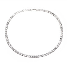 Collana da uomo in acciaio inossidabile a maglia cubana, larghezza 6 mm, lunghezza 45 cm.