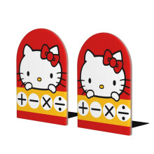 2er-Pack Hello Kitty Buchstützen, niedliche Cartoon-Buchstopper, robuste Premium-Metall-Buchstützen, dekorative Buchstützen für Kinderzimmer,