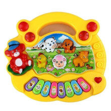 Frühförderungsspielzeug für 1-Jährige, Bauernhof-Klaviermusik-Entwicklungsspielzeug, Baby-Musikinstrument – Gelb oder Rot