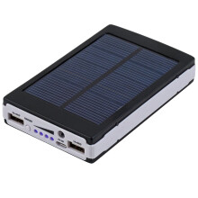 Sort 80000mAh Dual USB Bærbar Solar Batterioplader Powerbank Til Mobiltelefon
