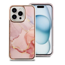 Robust marmorskal kompatibelt med iPhone 15Plus Pro Max, kraftigt stötsäkert hybridtelefonskal
