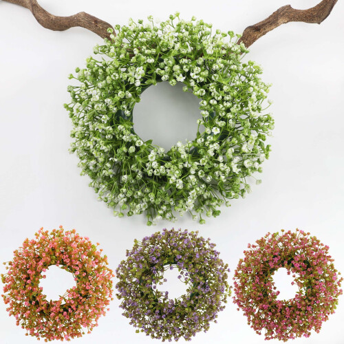 Guirlandas de 35 cm (13,78 polegadas) para porta de entrada, decoração com flores artificiais, pingente de parede. 2
