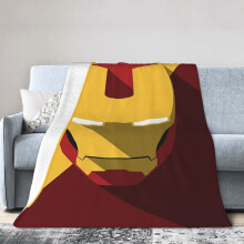 Iron Man-teppe, sengetøy, romdekor, flanellteppe, til seng, sofa, 60 x 50
