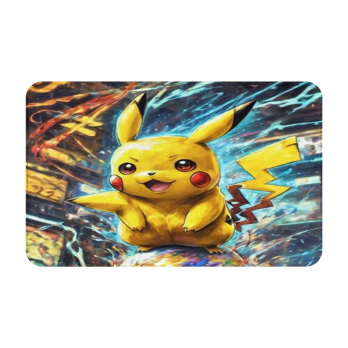 Πατάκι πόρτας Pikachu, αντιολισθητικό πλενόμενο χαλί για εσωτερικούς και