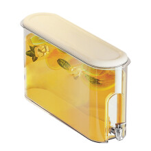 Poaug 1 Gallon Drink Dispenser for Fridge, compatible with juice, water, beverage storage, with spigot & filter, white