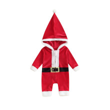 Canis Long Sleeve Baby Santa Costume with Hood, Belt, and Embroidery