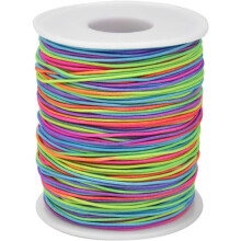 Elastic Cord Beading Thread Thread Stretch Fabric Craft Cord 1mm Rainbow Beading Cord for DIY Handmade Jewelry Making Necklace Bracelet