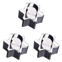 3pcs DIY Stainless Steel Molds Cake Cookie Biscuit Moulds Vegetable Fruit Cutters Sushi Mold with Pusher (Six-pointed Star)