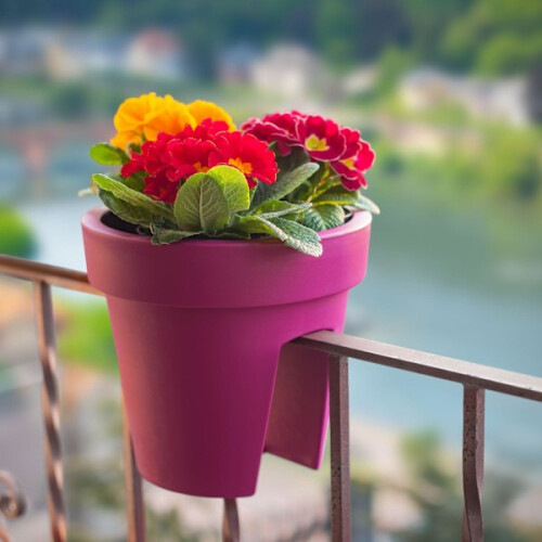 hanging balcony box Lofly railing 25 cm diameter, anthracite color 2