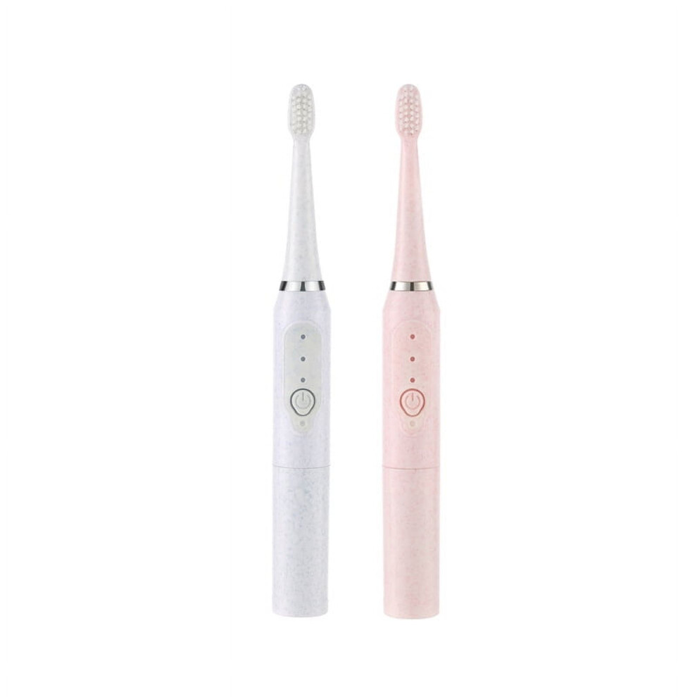 Sonic electric toothbrush for men and women, adult, non-rechargeable, soft-bristled, fully automatic, waterproof + 2 brush heads