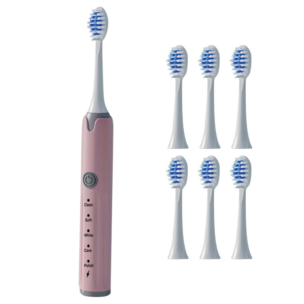 Hoarboeg 6PC Electric Toothbrush Set with Soft Bristles, Whitening & Deep Cleaning, Sound Wave Technology - Compatible with Oral Care Accessories