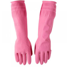 1 paire de gants de nettoyage en latex pour la vaisselle, antidérapants, pour le ménage, rose, taille S