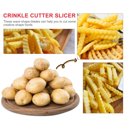1pc Stainless Steel Potato Wave Type Cutter Practical Cutting Tool Slicer Cutter 1