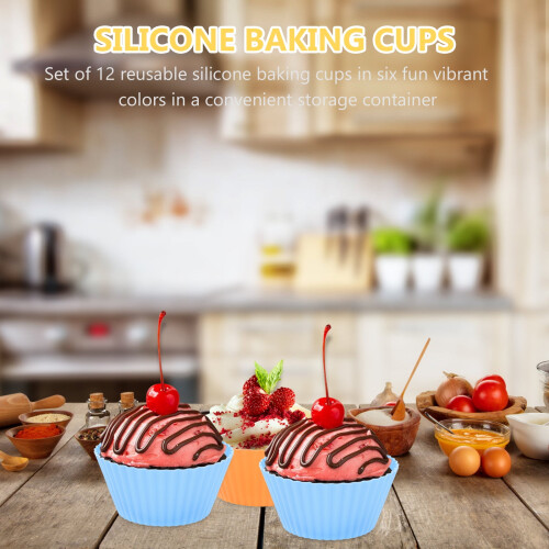 Silicone Molds Baking Pans 12 Pcs Snack Bowls Nonstick Sheets Muffin Cup 2