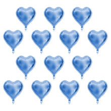 DEWIN Globos de corazón, Globos de Papel de Aluminio de corazón de10,0in, 10Unidades, decoración de Fiesta, Boda, cumpleaños (Azul)